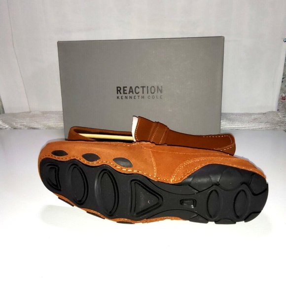 Kenneth Cole Mens loaf Rust Rouille Teja Suede 10 1/2 Driving shoes New in Box main image 6